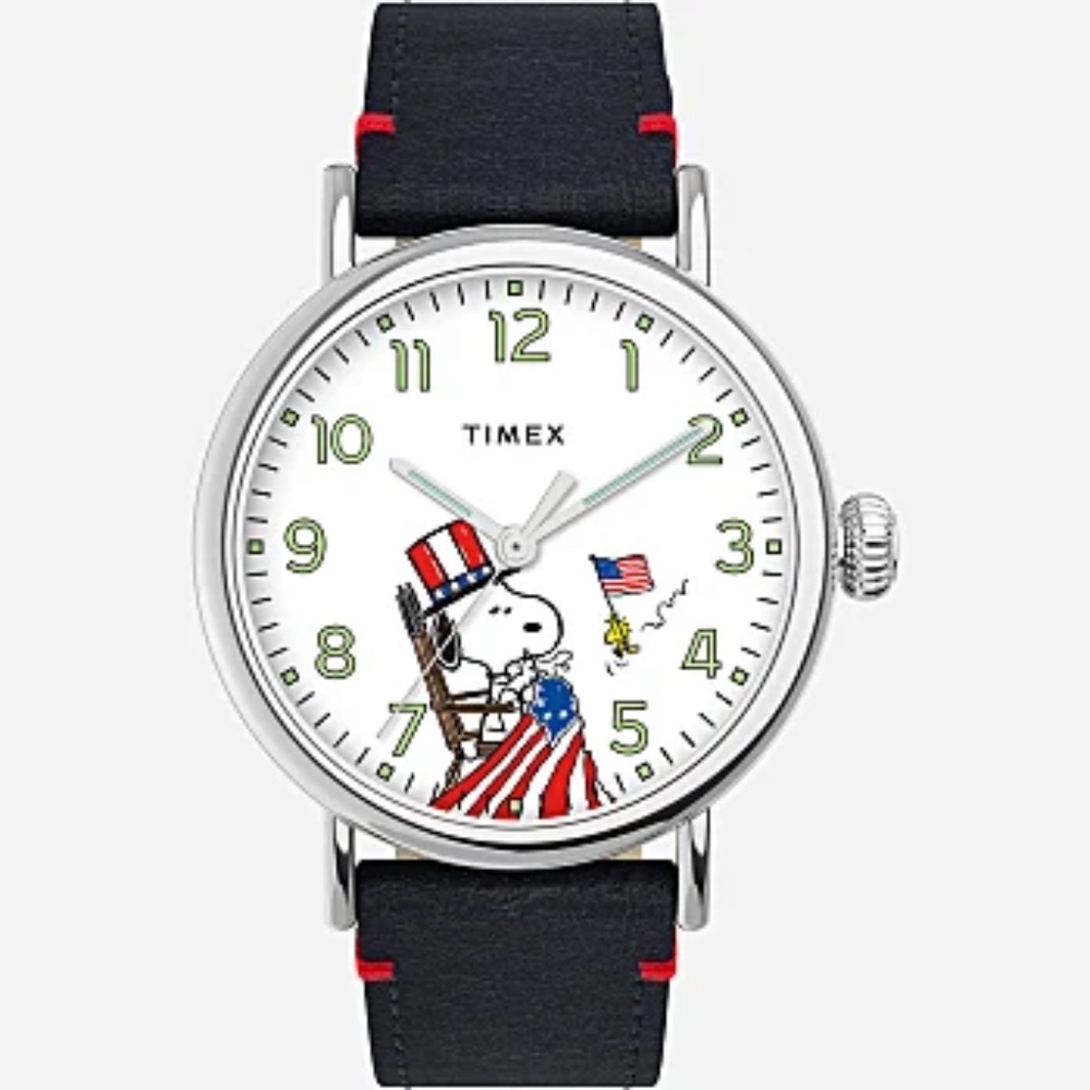 Timex x Peanuts Weekender Independence Day 40mm Watch w/Leather Strap